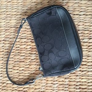 EUC Coach Signature monogram jacquard mini bag